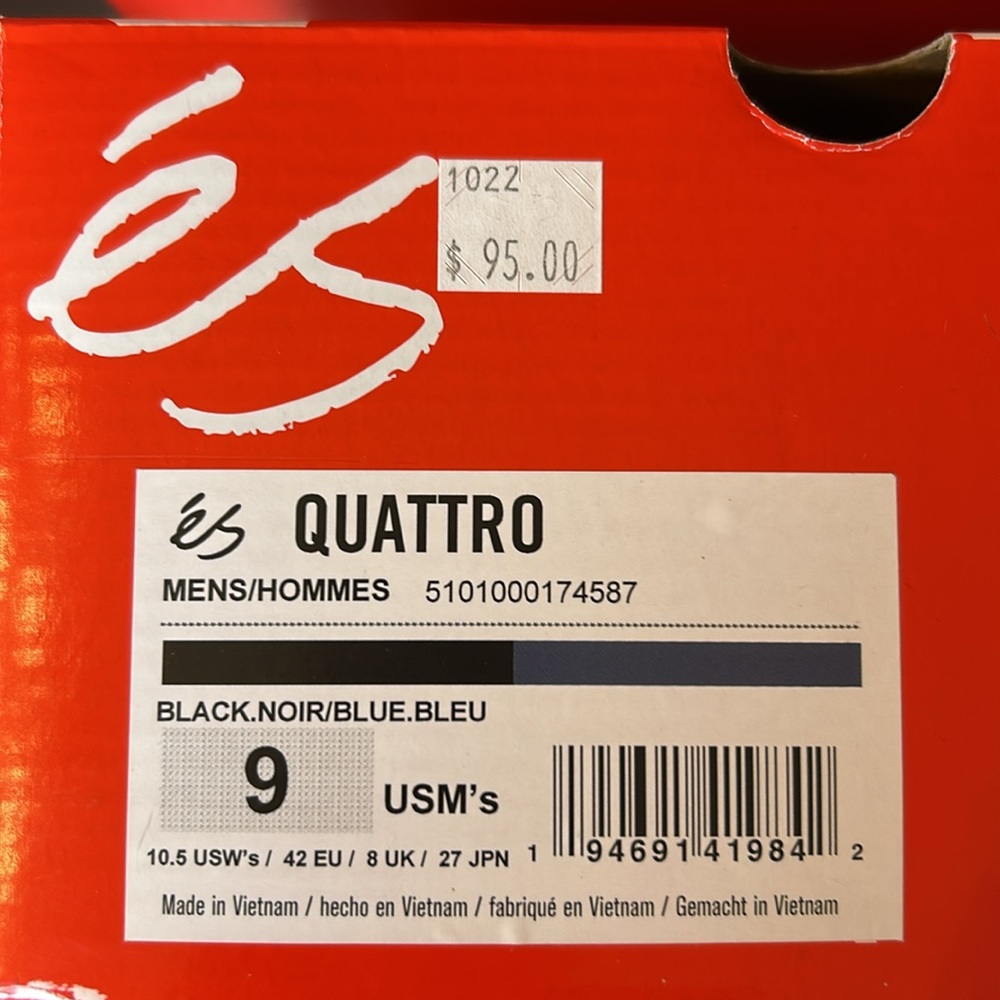 eS Quattro Skate shoes black/blue brand new in box - Picture 9 of 9